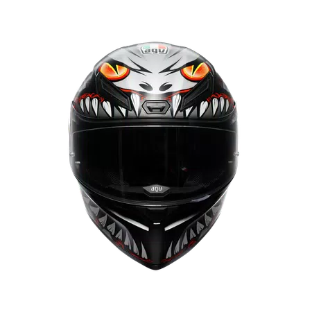K1 S LYZARD MATT BLACK/GREY/RED - MOTORBIKE FULL FACE HELMET E2206 -  - 2