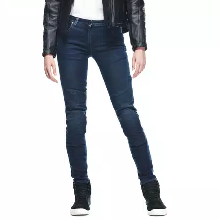 DENIM BRUSHED SKINNY - WOMEN'S MOTORCYCLE JEANS - BLUE - 5