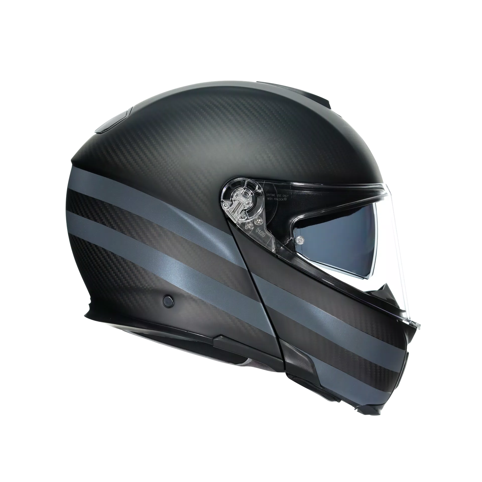 SPORTMODULAR DARK REFRACTIVE CARBON/BLACK - MOTORBIKE FLIP UP HELMET E2205