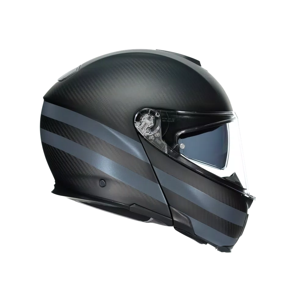 SPORTMODULAR DARK REFRACTIVE CARBON/BLACK - MOTORBIKE FLIP UP HELMET E2205 -  - 3