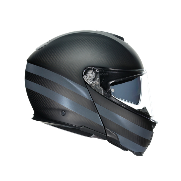 sportmodular-dark-refractive-carbon-black-motorbike-flip-up-helmet-e2205 image number 2