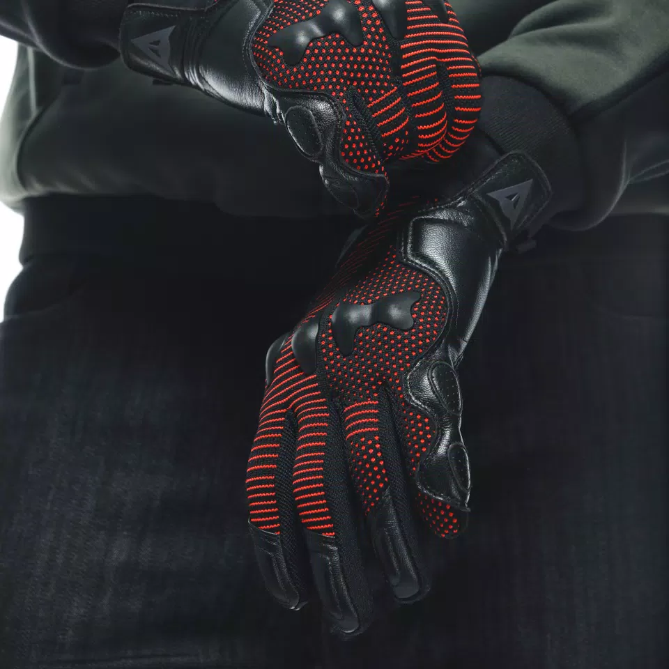 UNRULY ERGO-TEK GLOVES - BLACK/FLUO-RED - 16