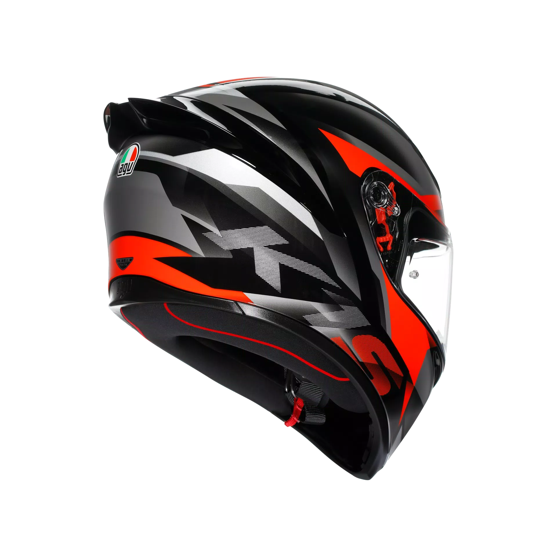 K1 S FASTLAP BLACK/GREY/RED - MOTORBIKE FULL FACE HELMET DOT (E2206)
