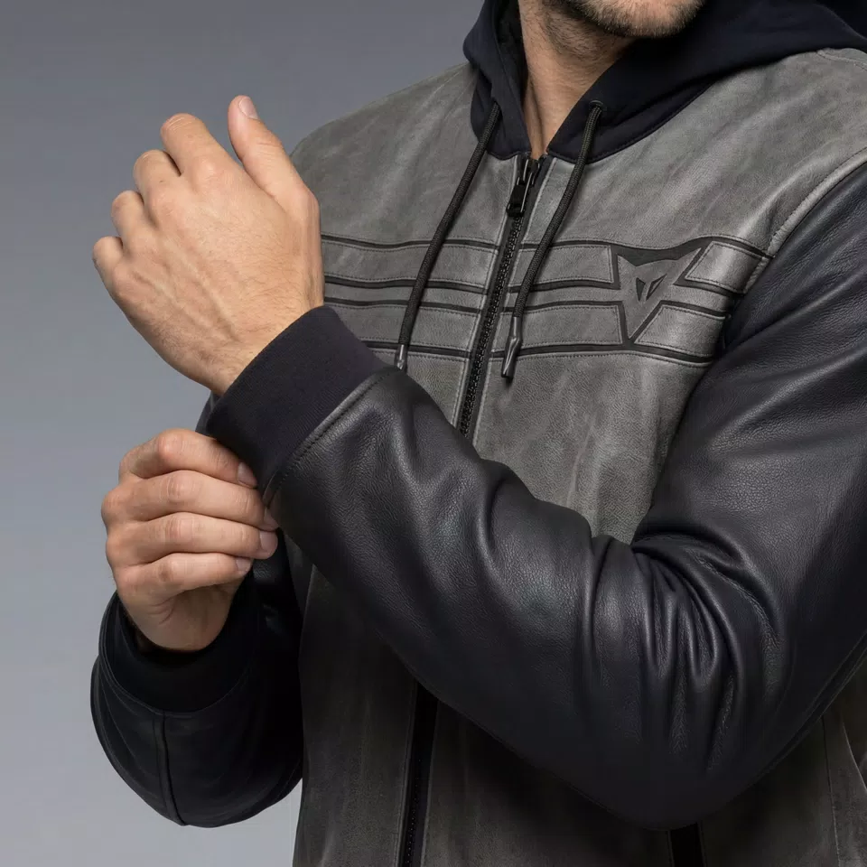 VINTEDGE - LEATHER MOTORCYCLE JACKET MEN - BLACK - 6