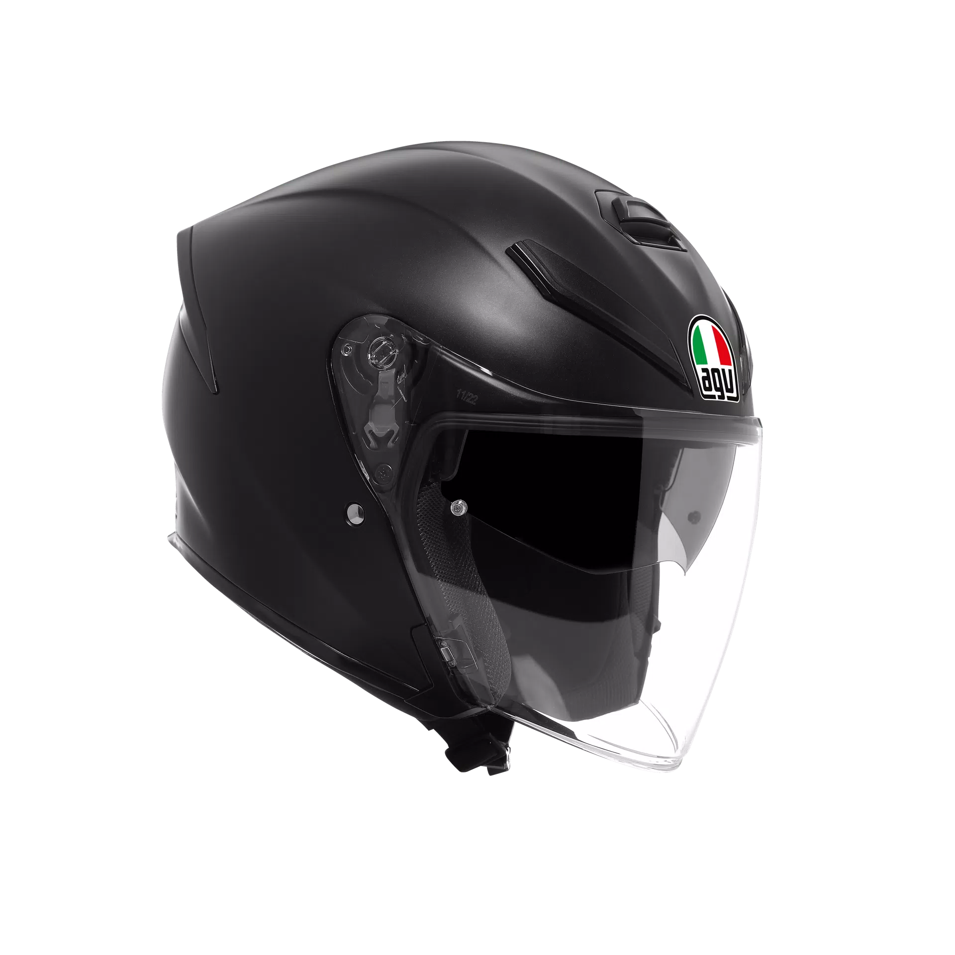 K5 JET EVO MONO MATT BLACK - MOTORBIKE OPEN FACE HELMET E2206