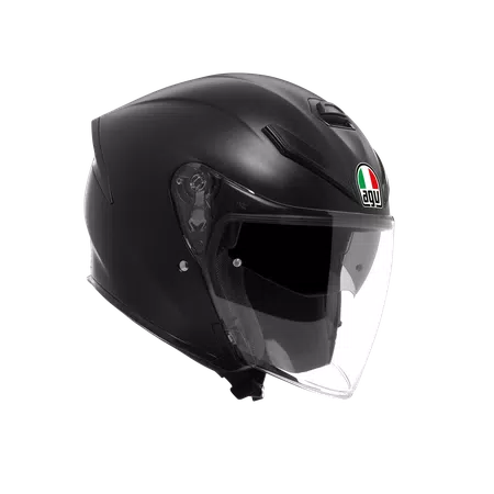 K5 JET EVO MONO MATT BLACK - MOTORBIKE OPEN FACE HELMET E2206 -  - 1