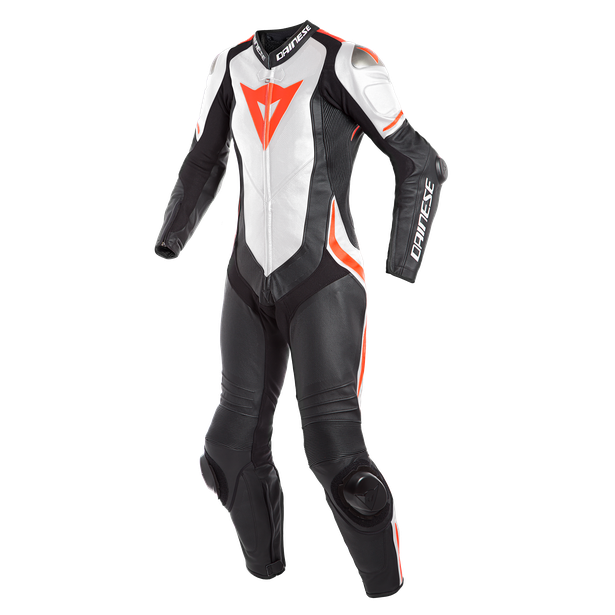 LAGUNA SECA 4 1PC PERF. LADY LEATHER SUIT BLACK/WHITE/FLUO-RED- Einteiler