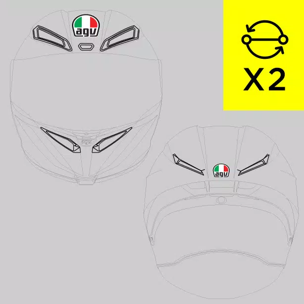 Replacement of the vents RACING helmets (frontal/lateral/rea