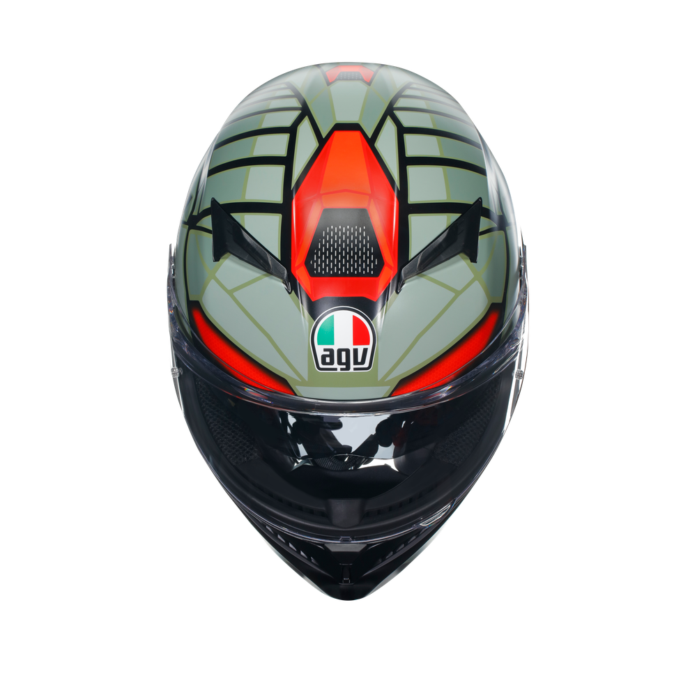 k3-decept-matt-black-green-red-motorbike-full-face-helmet-e2206 image number 6