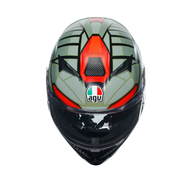 k3-decept-matt-black-green-red-motorbike-full-face-helmet-e2206 image number 6