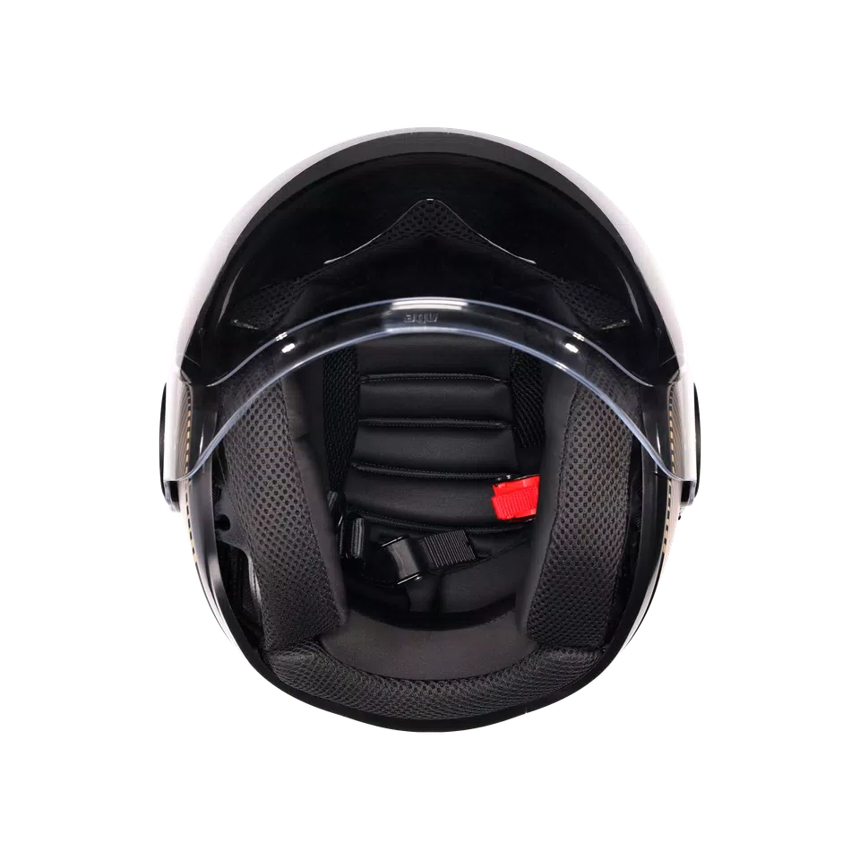 ETERES PONZA MATT BLACK/GOLD - MOTORBIKE OPEN FACE HELMET E2206 -  - 8