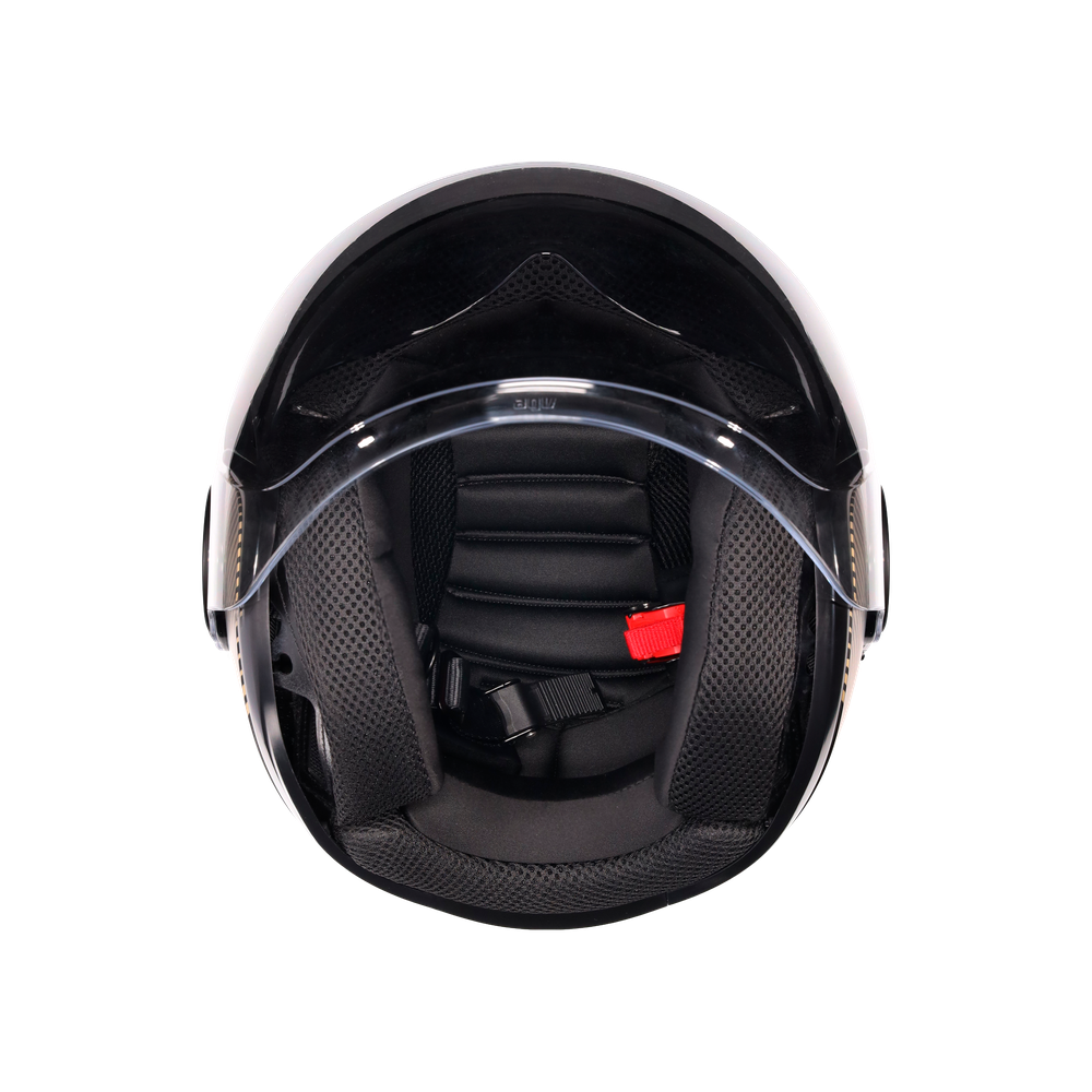 eteres-ponza-matt-black-gold-motorbike-open-face-helmet-e2206 image number 7