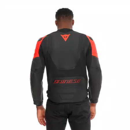 RACING 5 - HERREN MOTORRADJACKE AUS LEDER - BLACK/BLACK/RED-FLUO - 7