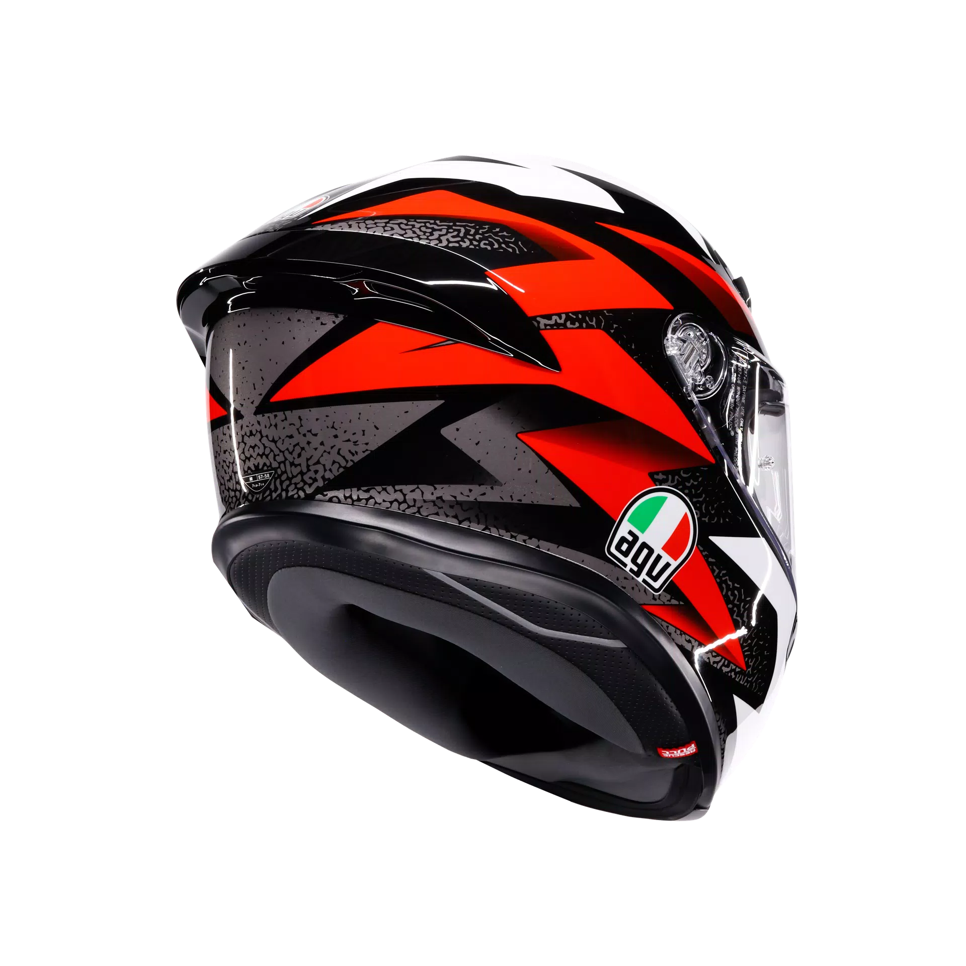 K6 S BRAVEN BLACK/RED/WHITE - MOTORBIKE FULL FACE HELMET DOT (E2206)