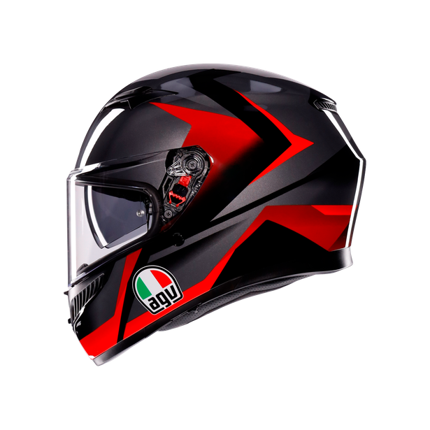 Agv K3 E2206 Striga Helmet Matt Black Grey Red