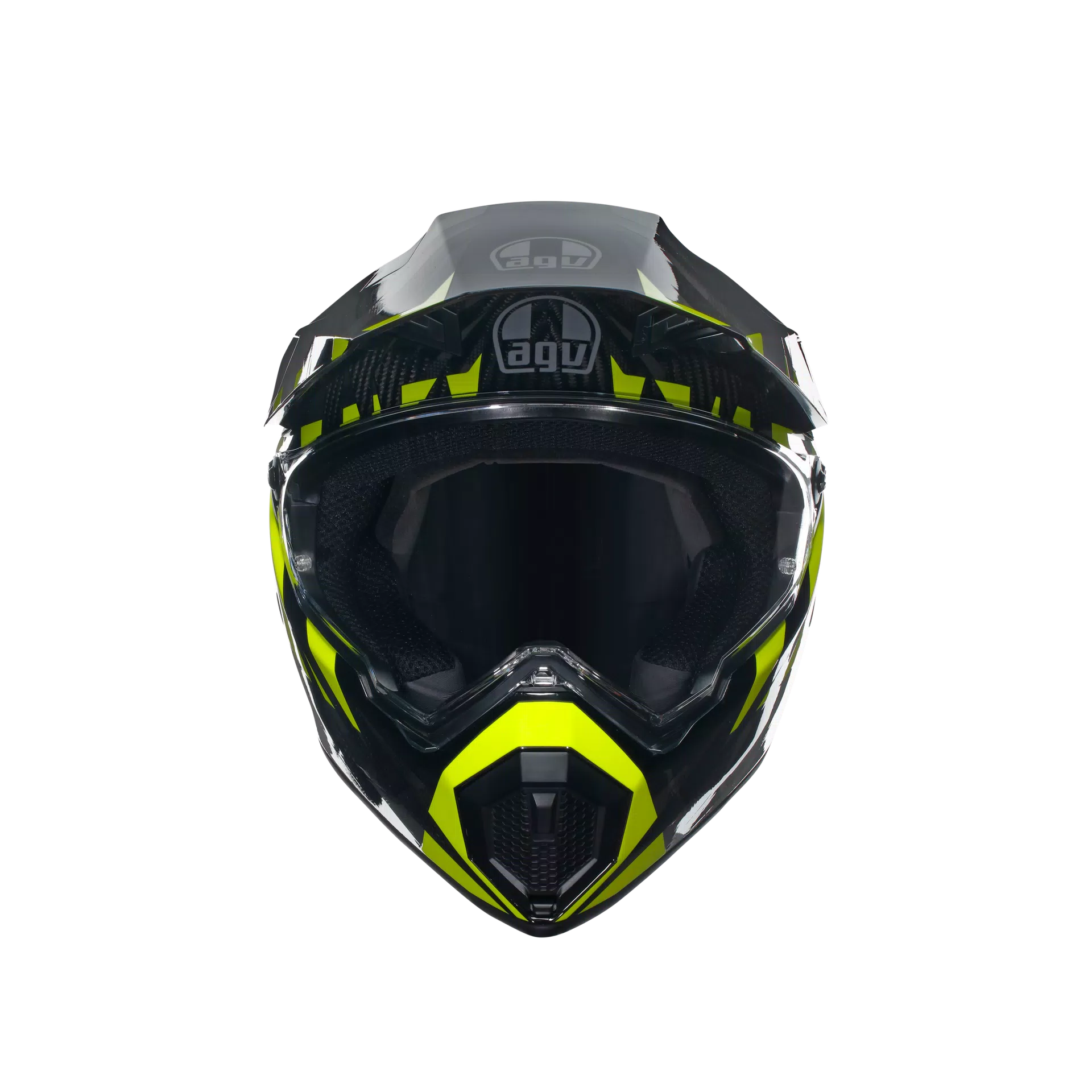 AX9 STEPPA CARBON/GREY/YELLOW FLUO - CASQUE MOTO INTÉGRAL E2206