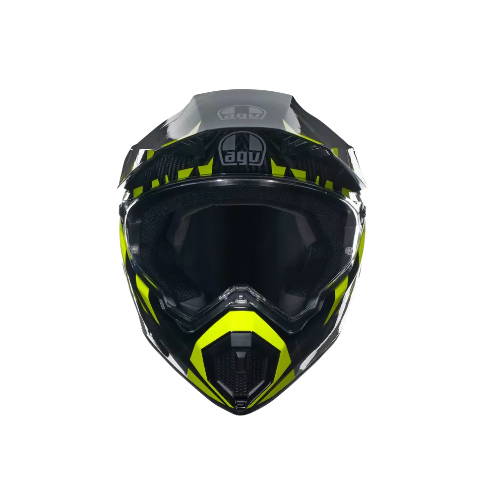 AX9 STEPPA CARBON/GREY/YELLOW FLUO - CASQUE MOTO INTÉGRAL E2206 -  - 2