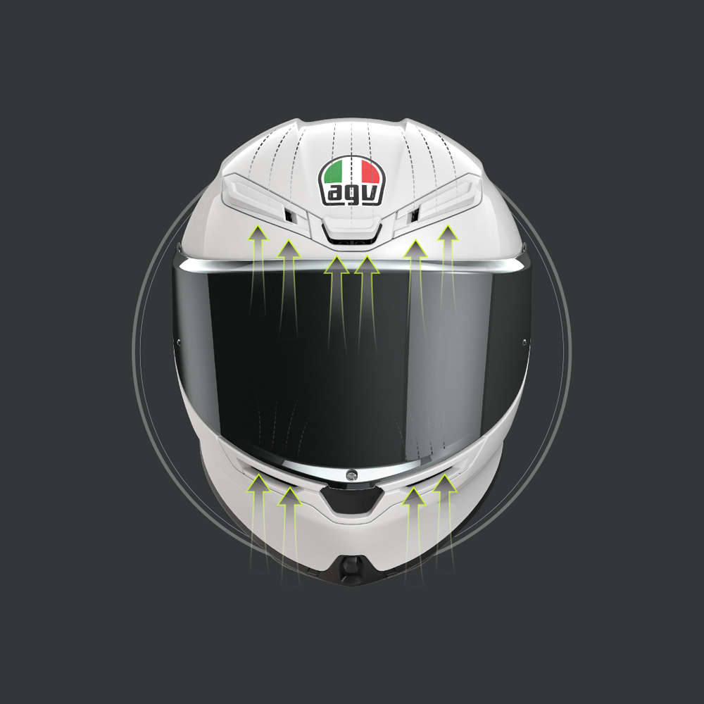 Casco Agv K6 S Slashcut Integrale Per Moto Bianco Nero Blu Lucido Visiera  Max Pinlock