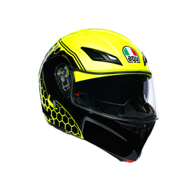 Up HelmetAll Sizes AGV Compact ST Course Yellow Black Moto Flip Front 