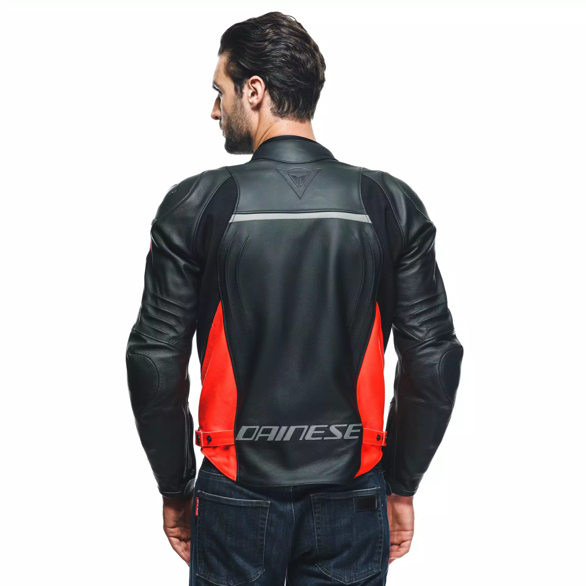 RACING 4 - MEN'S MOTORCYCLE LEATHER JACKET | BLACK/FLUO-RED RACING 4 - MEN'S MOTORCYCLE LEATHER JACKET | BLACK/FLUO-RED