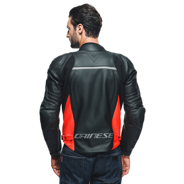 racing-4-leather-jacket-black-fluo-red image number 6