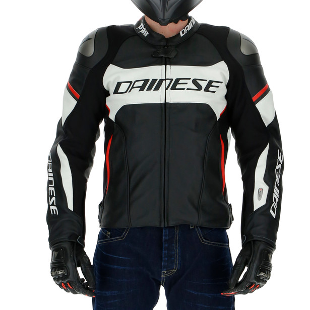 racing-3-d-air-leather-jacket-black-white-lava-red image number 4