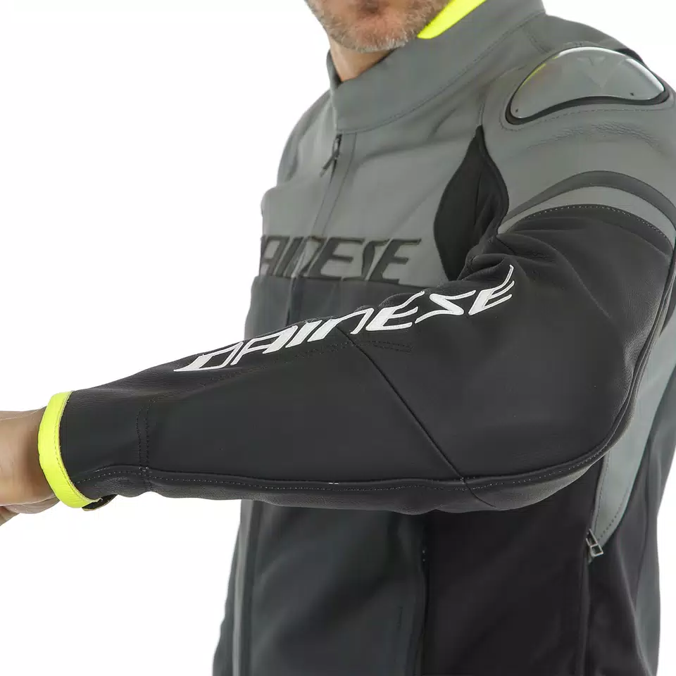 AGILE LEATHER JACKET - BLACKBLACK-MATT/CHARCOAL-GRAY/BLACK-MATT - 8