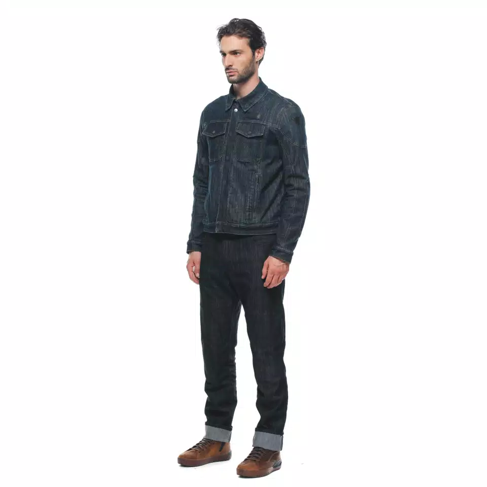 DENIM TEX - MEN'S MOTORCYCLE JACKET IN FABRIC - BLUE - 4