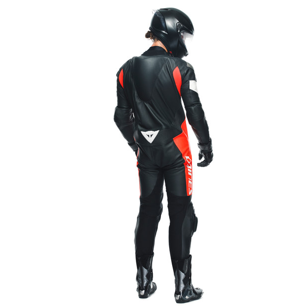 tosa-1-pcs-leather-suit-perf-black-fluo-red-white image number 18