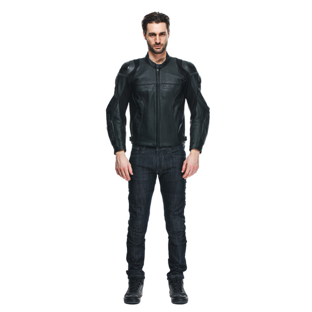 racing-4-leather-jacket-perf-black-black-black image number 2