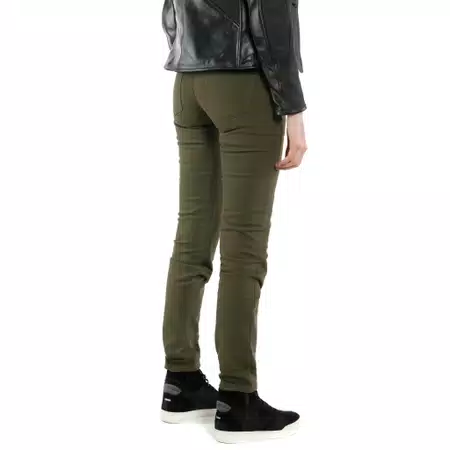 CASUAL SLIM - WOMEN'S MOTORCYCLE PANTS IN FABRIC - OLIVE - 4