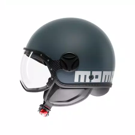 MOMODESIGN FGTR CLASSIC CANDY MAT BLUE CANARD / BLANC - CASQUE JET AVEC VISI&Egrave;RE E2206 -  - 4