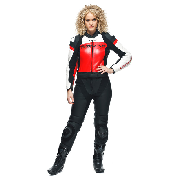 mirage-lady-leather-2pcs-suit-black-lava-red-white image number 5