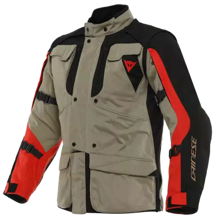ALLIGATOR TEX - MEN'S MOTORCYCLE JACKET IN FABRIC - WALNUT/BLACK/LAVA-RED - 1