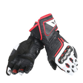 CARBON D1 LONG GLOVES BLACK/WHITE/LAVA-RED- Leder