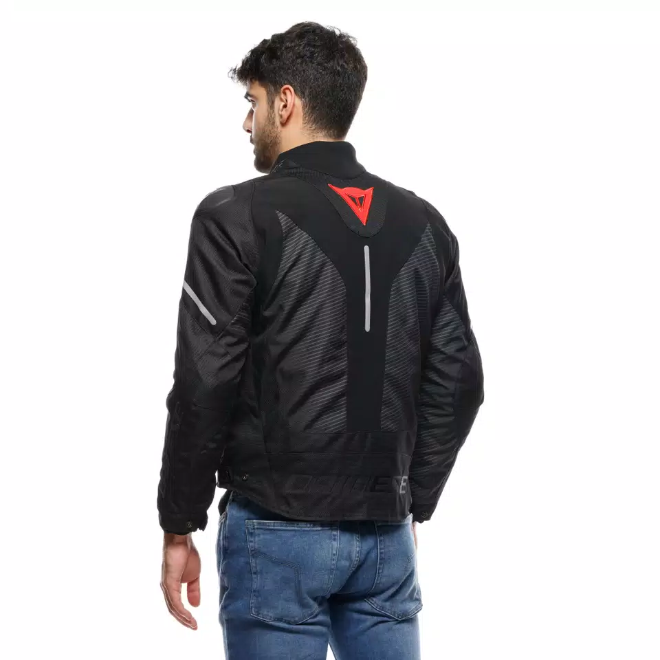 SUPER SPRINT D-DRY - GIACCA MOTO IMPERMEABILE DA UOMO - BLACK/BLACK/RED-LAVA - 4