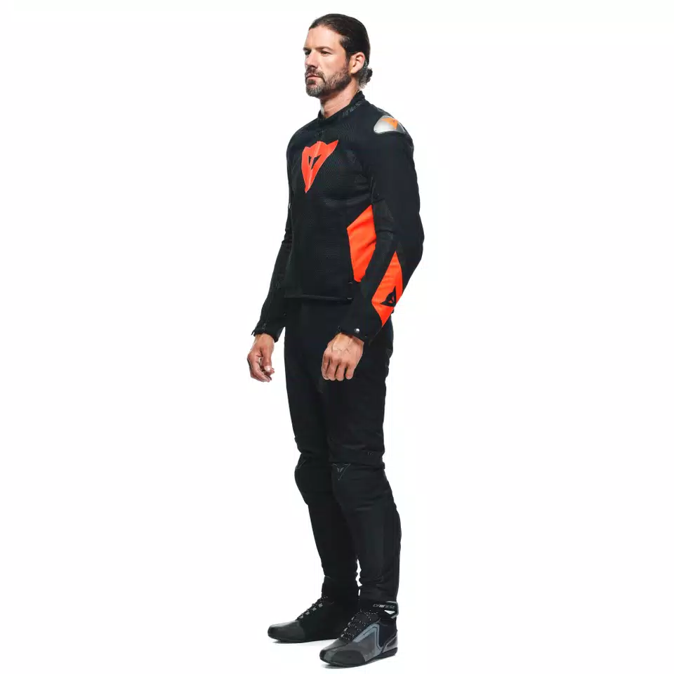 ENERGYCA AIR TEX - MEN'S SUMMER MOTORCYCLE JACKET IN FABRIC - BLACK/FLUO-RED - 4