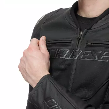 RACING 5 - MOTORRAD LEDERJACKE HERREN - GR&Ouml;SSE SHORT/TALL (S/T) - BLACK/BLACK/BLACK - 7