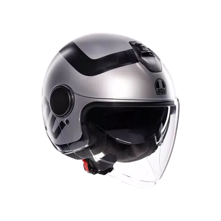 ETERES RIMINI MATT GREY/BLACK - MOTORBIKE OPEN FACE HELMET E2206 -  - 1