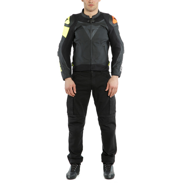 vr46-victory-leather-jacket-black-fluo-yellow image number 2