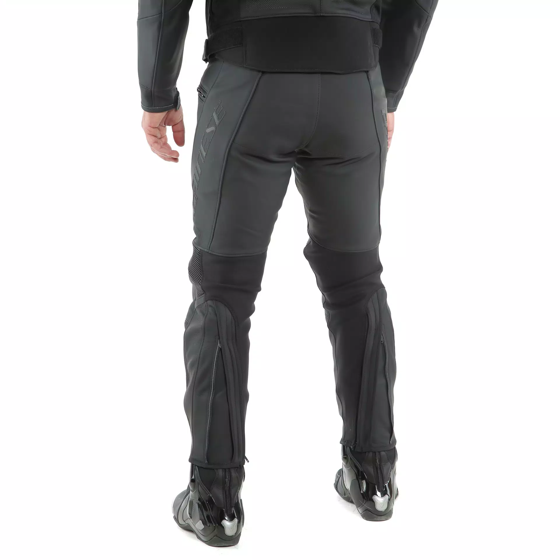 PONY 3 - MEN'S MOTORCYCLE PERFORATED LEATHER PANTS | BLACK