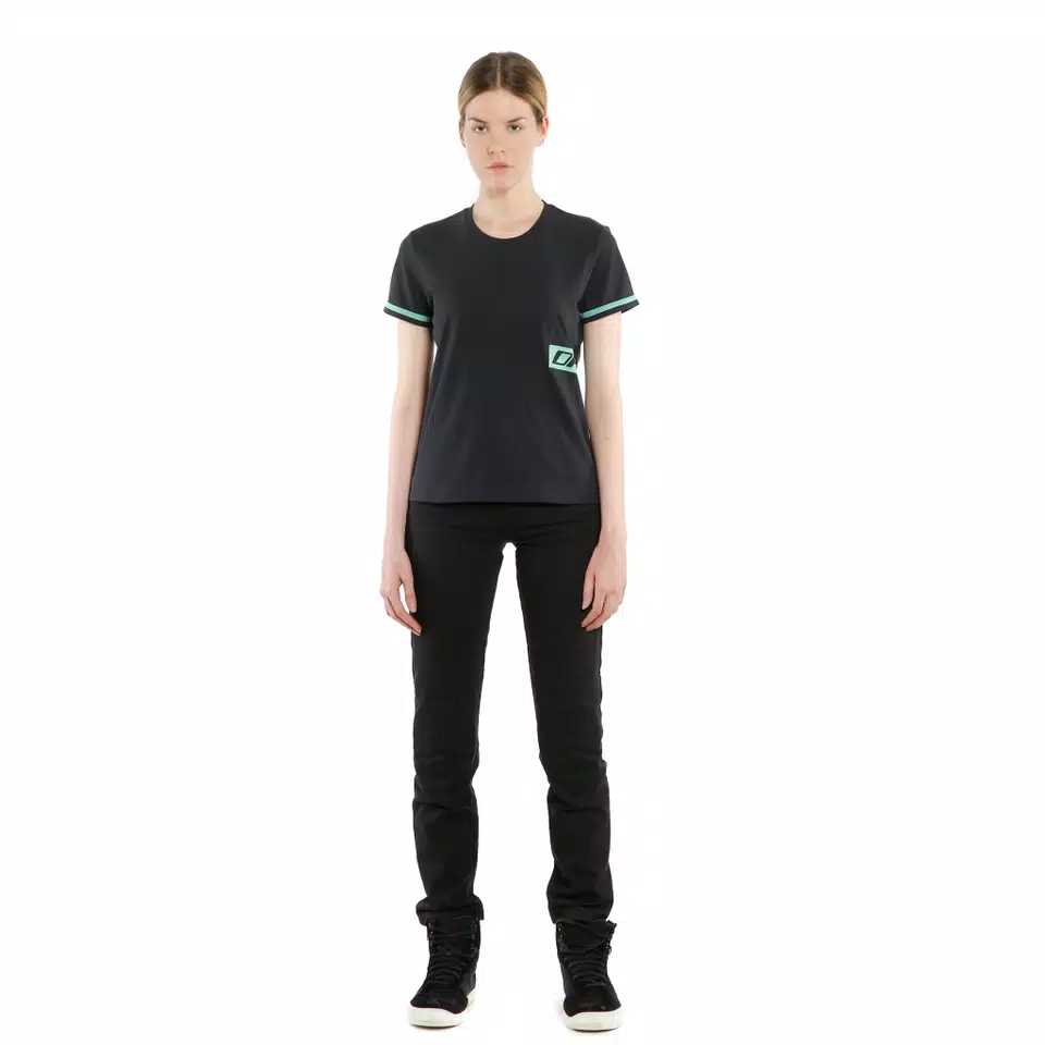 PADDOCK LADY T-SHIRT - BLACK/AQUA-GREEN - 3