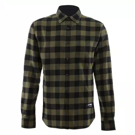 FLANNEL SHIRT - 100% SOFT COTTON  - GREEN/BLACK - 1