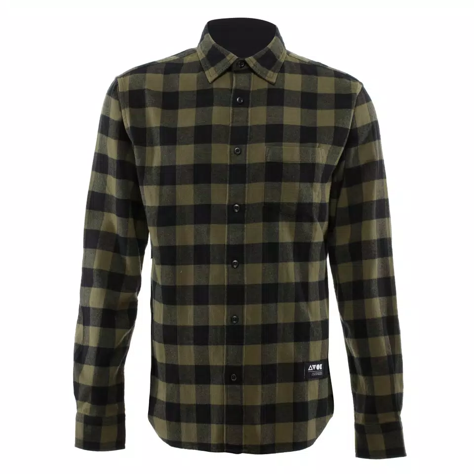 CAMICIA A QUADRI - 100% COTONE MORBIDO  - GREEN/BLACK - 1