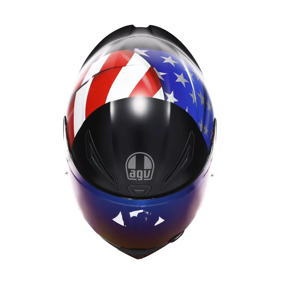 K1 S US FLAG MATT BLACK/RED/BLUE - MOTORBIKE FULL FACE HELMET DOT (E2206) -  - 7