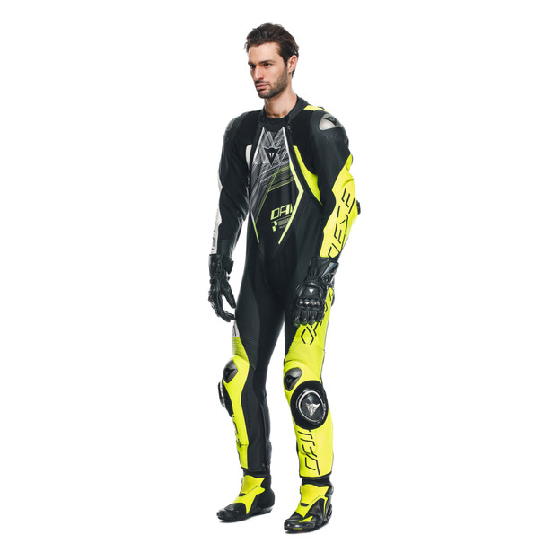 audax-d-zip-1pc-perf-leather-suit-black-yellow-fluo-white image number 3