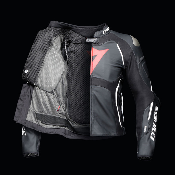 tuono-d-air-perf-leather-jacket-black-white-fluo-red image number 2