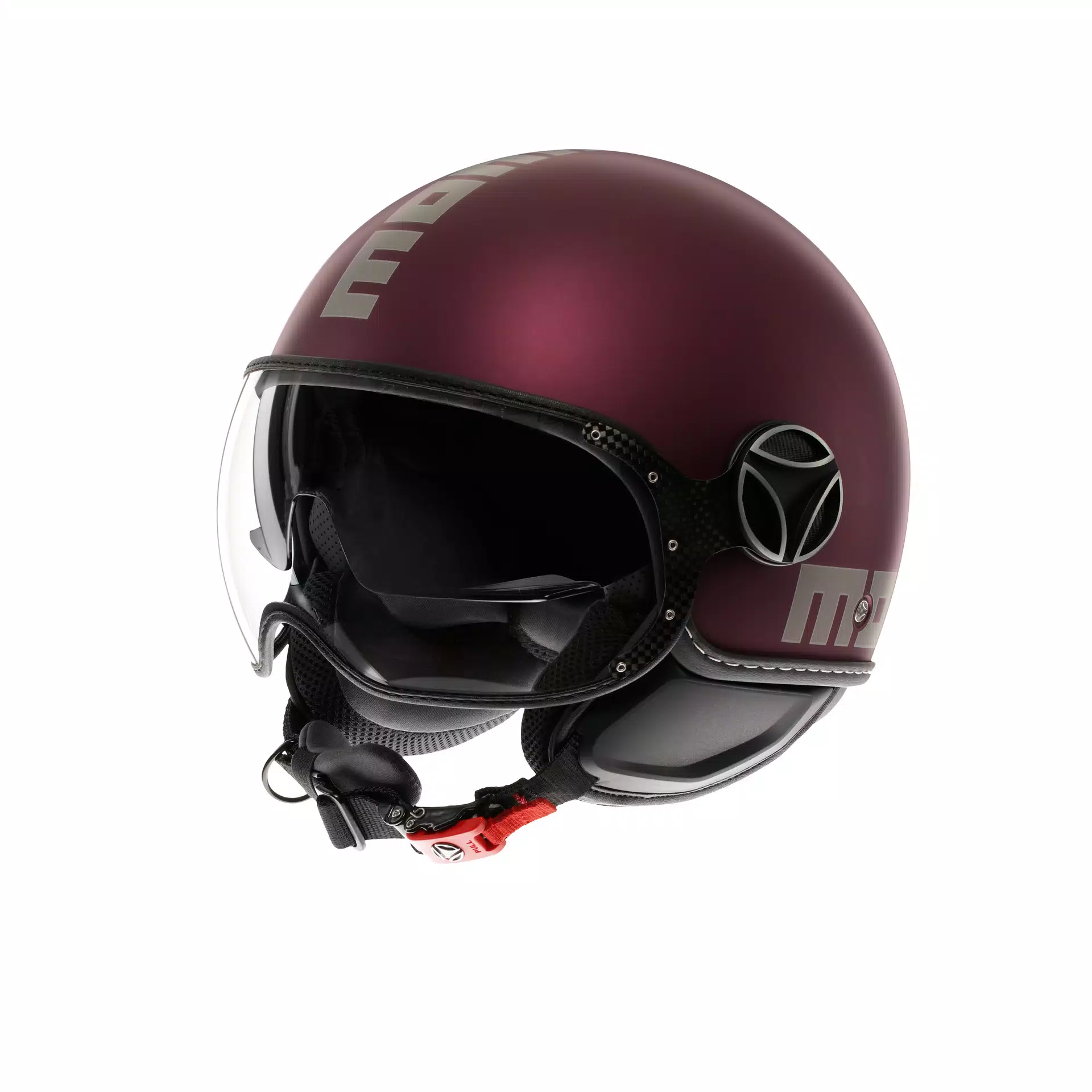 MOMODESIGN FGTR EVO MATT AMARENA / SILVER - JET HELMET WITH DUAL VISOR E2206