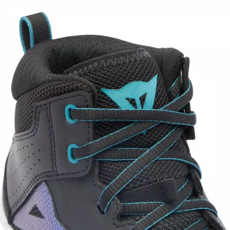 SUBURB AIR - WOMEN'S SUMMER MOTORCYCLE SHOES IN FABRIC - BLACK/WHITE/HARBOR BLUE - 7
