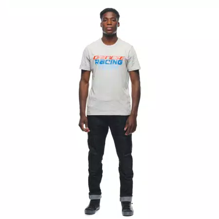 RACING - MEN'S T-SHIRT - LIGHT-GRAY/FIERY-RED - 1